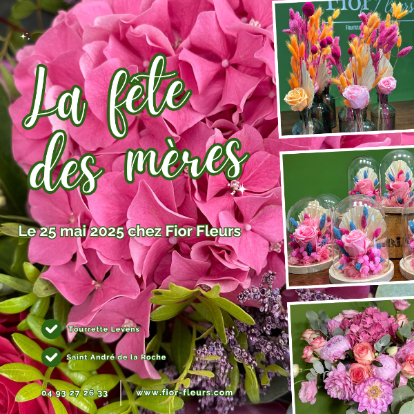 La fête des mères, Dimanche 25 mai 2025 chez votre fleuriste Fior Fleurs à Saint André de la Roche